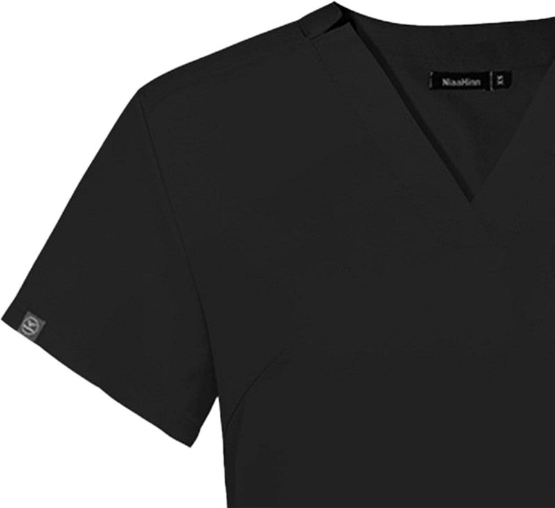 Womens Scrub Set Nursing Uniform V-Neck Top & Pants for Work SPA Groomer Small