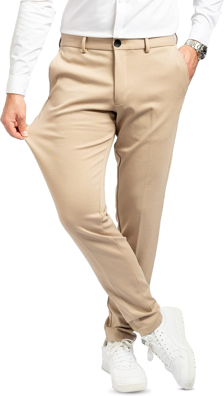 Mens Slim Fit Stretch Trousers Comfortable Work Casual Pants W29/L34