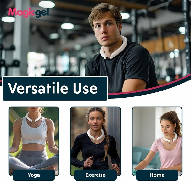 Reusable Ice Cooling Neck Ring Wrap  Stay Cool Relief from Heat, Tap Water Use