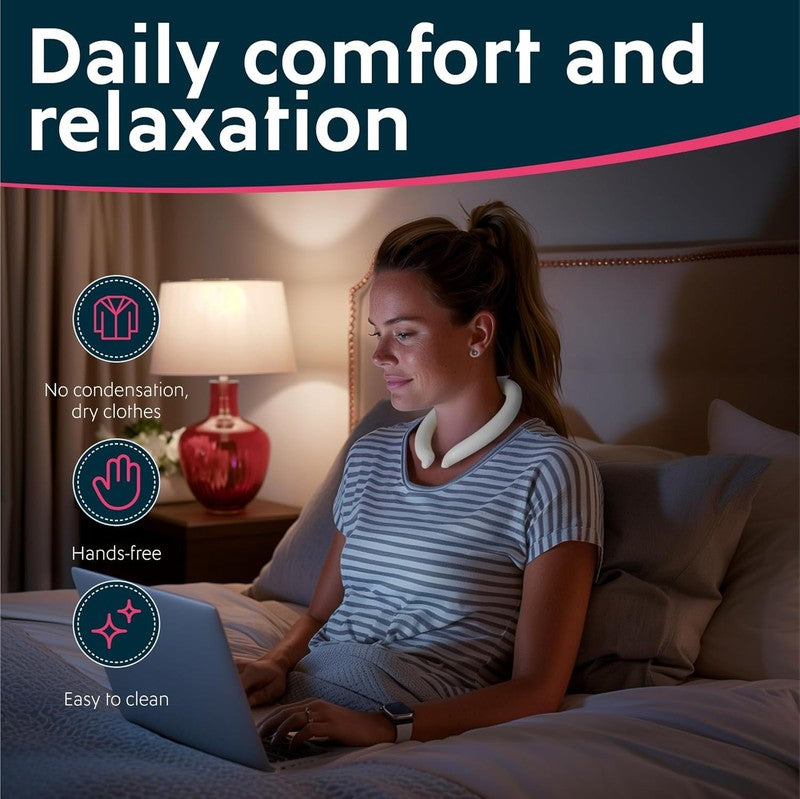 Reusable Ice Cooling Neck Ring Wrap  Stay Cool Relief from Heat, Tap Water Use