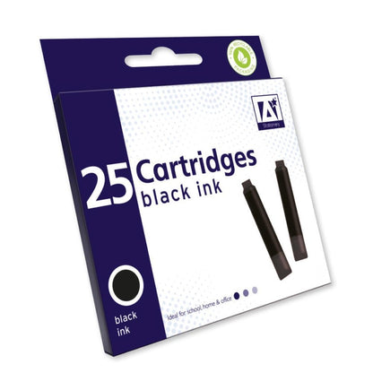 Universal Fountain Ink Pen Cartridge School Office Home Refill 25Pack