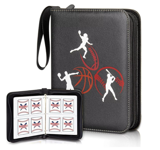 50 Pages 4 Pocket Card Binder Album Trading Cards Collection Holder Sports