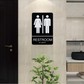 Unisex Toilet Door Sign with Braille Acrylic Restroom Sign Self Adhesive 9x6