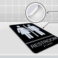 Unisex Toilet Door Sign with Braille Acrylic Restroom Sign Self Adhesive 9x6