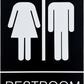 Unisex Toilet Door Sign with Braille Acrylic Restroom Sign Self Adhesive 9x6