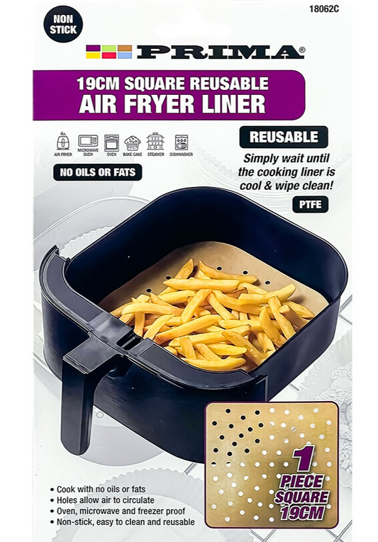 Air Fryer Liners Non Stick Reusable Silicone Square Baking Mat 19cm