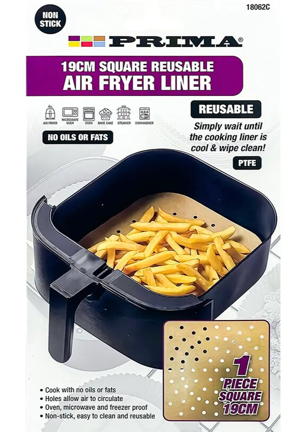 Air Fryer Liners Non Stick Reusable Silicone Square Baking Mat 19cm Unbranded