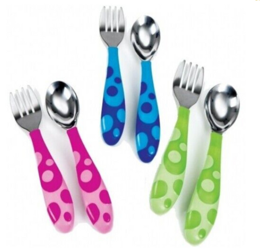 Munchkin Baby Fork and Spoon Cutlery Set Toddler Food Feeding 12m+
