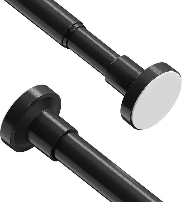 2Pcs Adjustable Curtain Tension Rod 48-67CM No Drill Spring Shower Window Black Unbranded