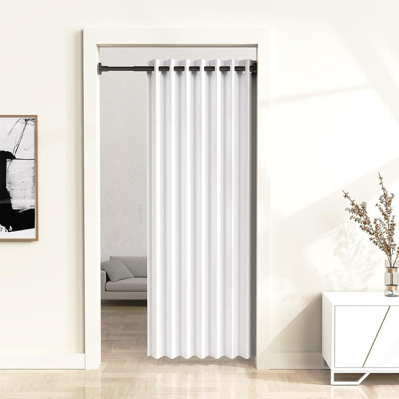 2Pcs Adjustable Curtain Tension Rod 48-67CM No Drill Spring Shower Window Black