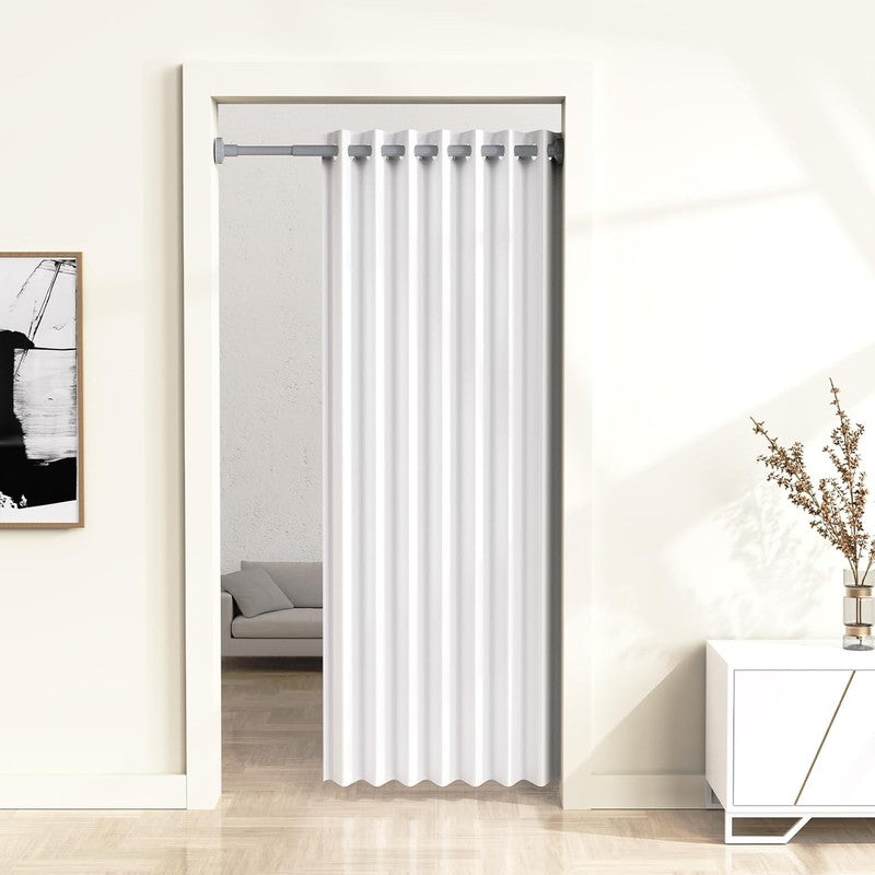 Extendable Curtain Tension Rod 48-118CM No Drill Adjustable Shower Window Gray