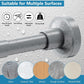 Extendable Curtain Tension Rod 48-118CM No Drill Adjustable Shower Window Gray