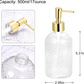Glass Soap Dispensers Set 2pcs 17oz Clear Pump Bottles for Kitchen Bathroom