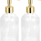 Glass Soap Dispensers Set 2pcs 17oz Clear Pump Bottles for Kitchen Bathroom