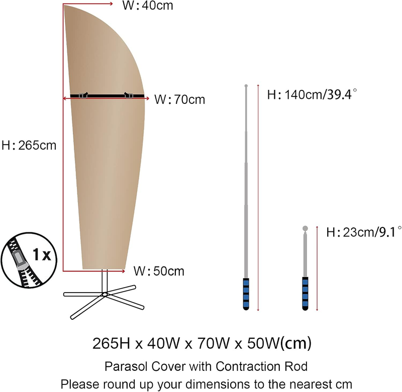 Garden Parasol Covers Outdoor Patio Umbrella Cover Waterproof Anti UV 420D