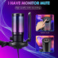 USB Gaming Microphone PC Cardioid Condenser Mic Kit RGB Boom Arm Mute Streaming