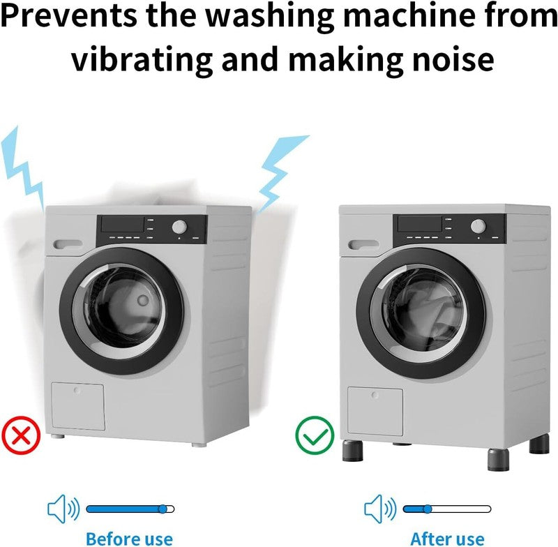 Anti Vibration Feet Pads Washing Machine Dryer Support Stand Rubber Grey 4Pc