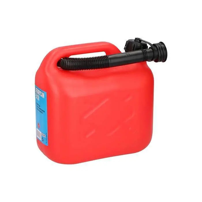 5L Fuel Jerry Can Petrol Diesel Car Spout Nozzle Lawnmower Motorbike Red All Ride