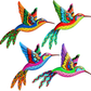 4Pcs Garden Wall Art Metal Hummingbird Outdoor Fence Hanging Yard Decorations