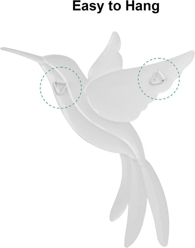 4Pcs Garden Wall Art Metal Hummingbird Outdoor Fence Hanging Yard Decorations