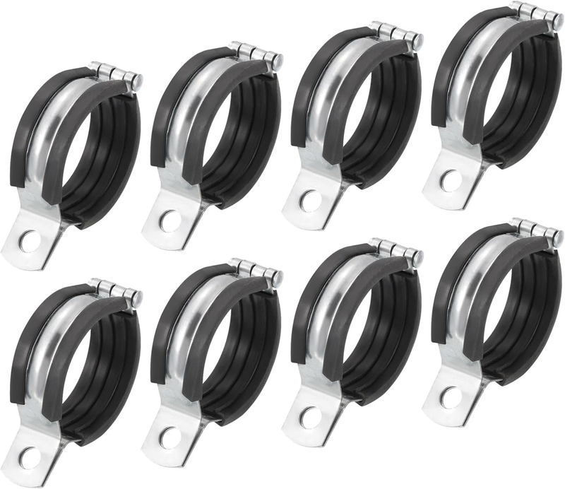 8Pcs Pipe Strap Split Ring Hanger 60mm Rubber Cushion Support Bracket Clamps