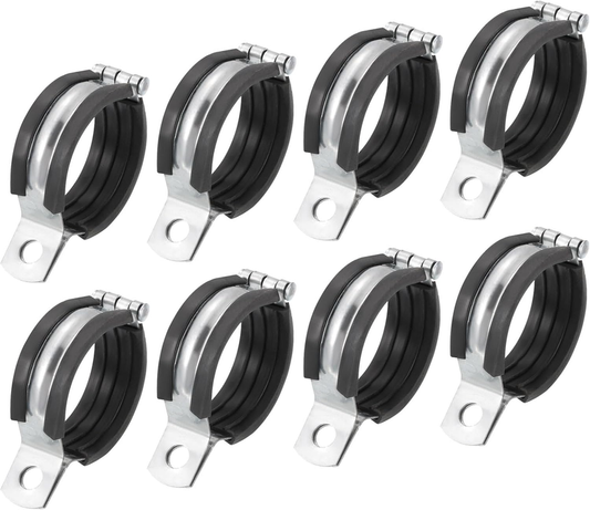 8Pcs Pipe Strap Split Ring Hanger 60mm Rubber Cushion Support Bracket Clamps