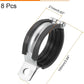 8Pcs Pipe Strap Split Ring Hanger 60mm Rubber Cushion Support Bracket Clamps