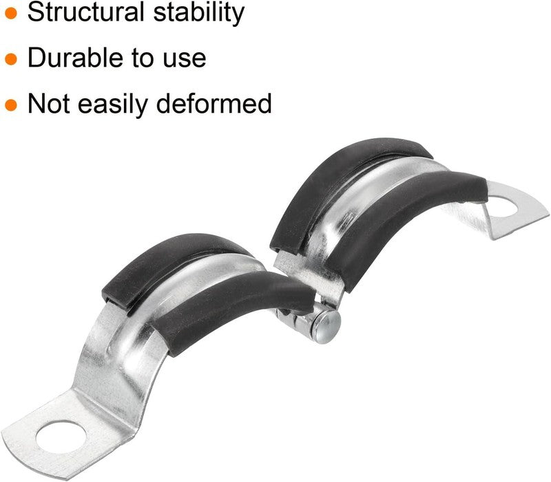 8Pcs Pipe Strap Split Ring Hanger 60mm Rubber Cushion Support Bracket Clamps