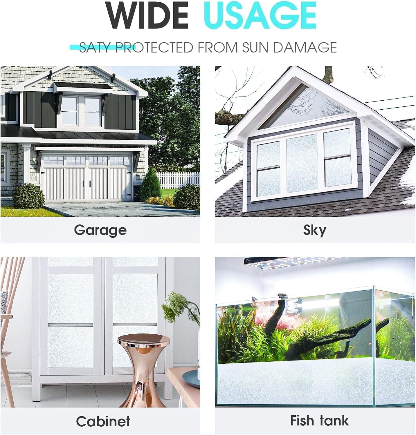 Frosted Glass Window Film Static Cling Privacy Removable Non Adhesive 44.5x300cm