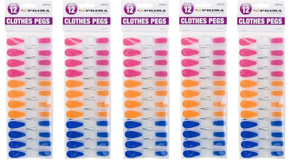 Clothes Pegs Laundry Airer Washing Line Clips Peg Windproof Plastic 60Pc Prima