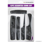 Hairdressing Comb Set 12 Pcs Black Barber Salon Hair Styling Cutting Tools