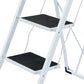 Foldable 3 Step Ladder Safety Steel Non Slip Tread Lightweight Folding Stool