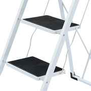 Foldable 3 Step Ladder Safety Steel Non Slip Tread Lightweight Folding Stool Unbranded