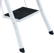 Foldable 3 Step Ladder Safety Steel Non Slip Tread Lightweight Folding Stool Unbranded