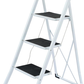 Foldable 3 Step Ladder Safety Steel Non Slip Tread Lightweight Folding Stool