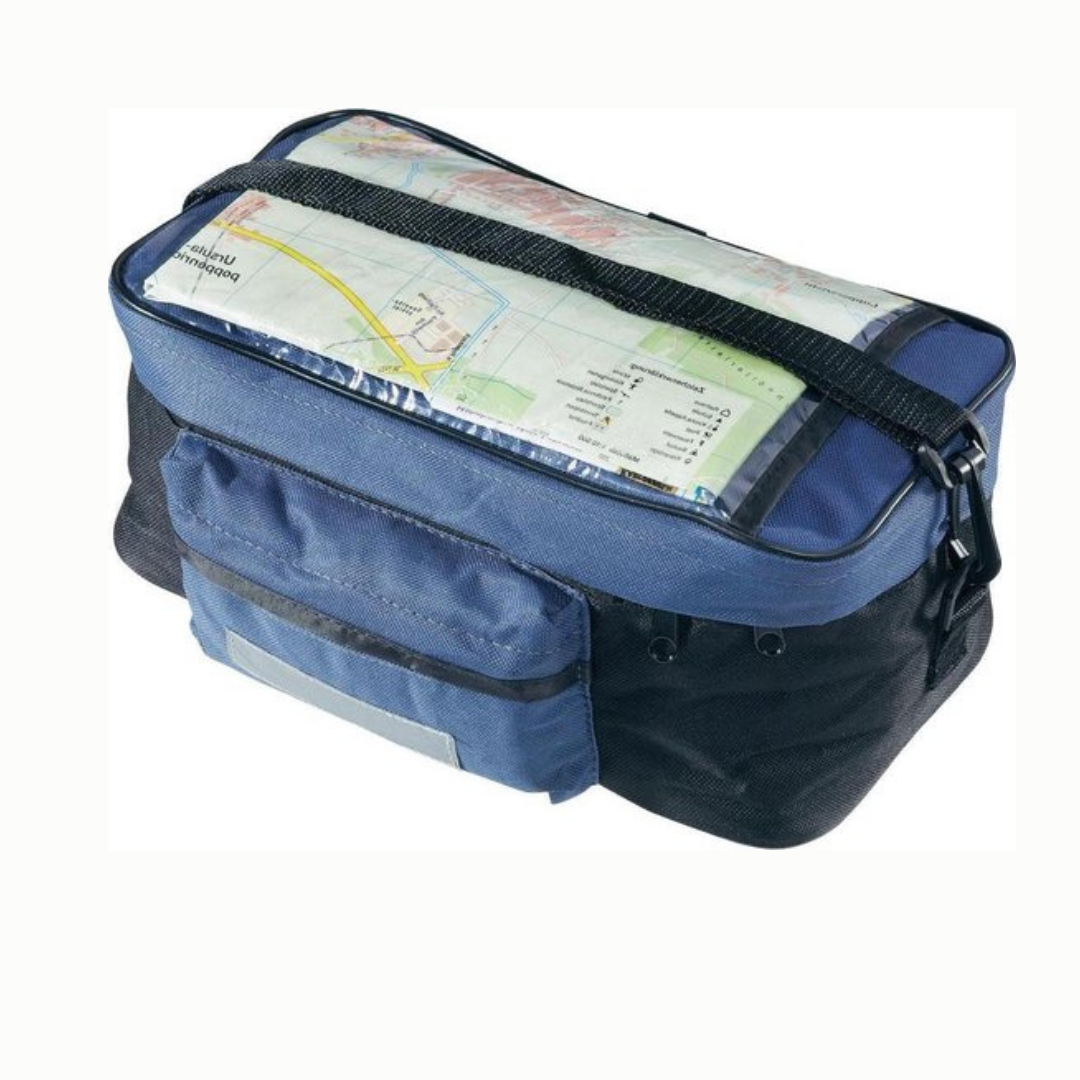 Bicycle Handlebar Bag Waterproof Blue / Black Front Frame Storage Pouch Cycling