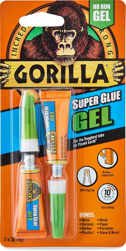 Gorilla Super Glue Gel 3g All Purpose No Run Strong Adhesive Repair