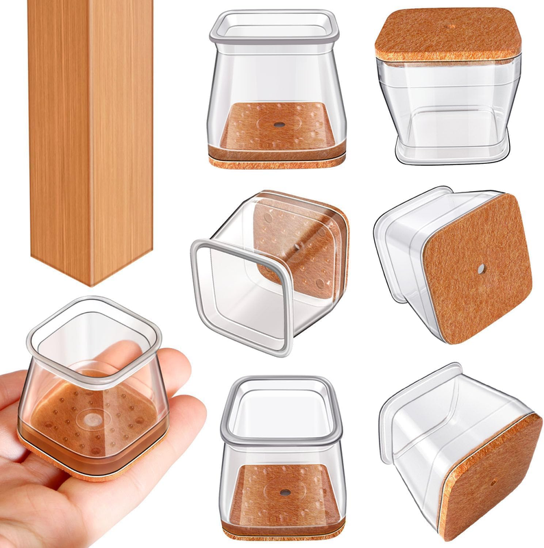 Silicone Chair Leg Protectors Floor Caps 20PCS Square Fit 13-19mm Small Unbranded