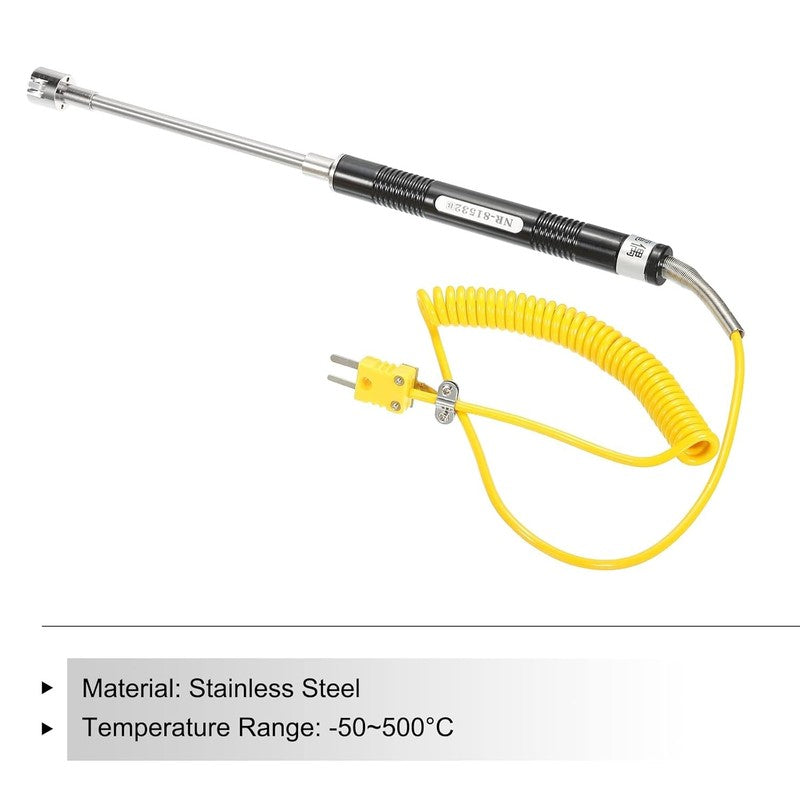 K Type Thermocouple Temperature Probe Sensor Stainless Steel -58~932F 5.1Ft