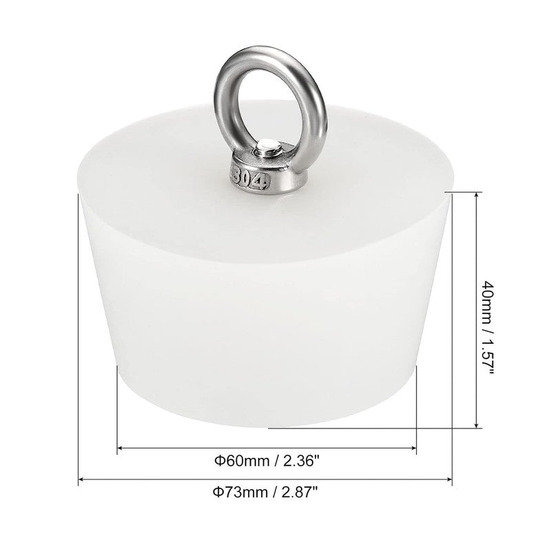 Silicone Rubber Tapered Plug 6073mm Solid Stopper Bung with Ring White