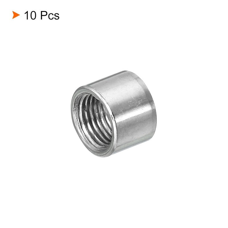 Round Coupling Nut M10x1mm Female Thread 10mm Sleeve Connector Rod 10PCS