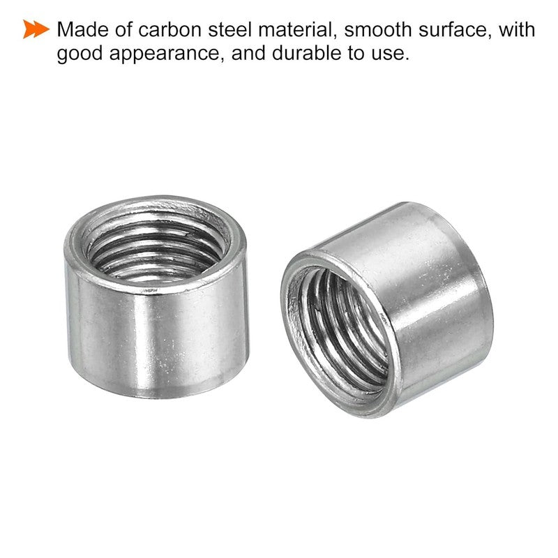 Round Coupling Nut M10x1mm Female Thread 10mm Sleeve Connector Rod 10PCS