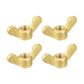Brass Wing Nuts M8 Butterfly Hand Tighten Fasteners 4PCS for Furniture Tools
