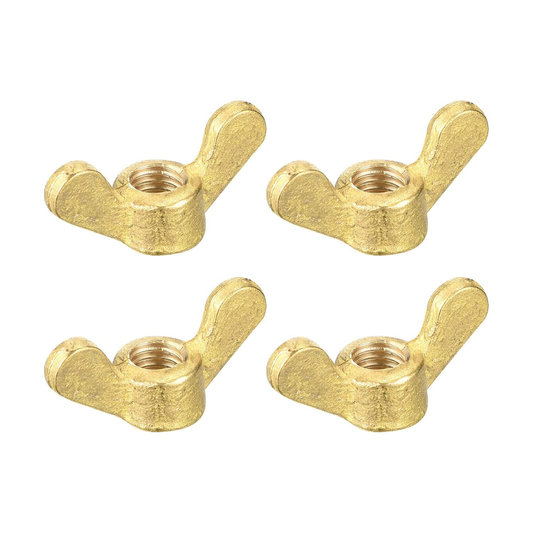 Brass Wing Nuts M8 Butterfly Hand Tighten Fasteners 4PCS for Furniture Tools