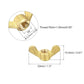 Brass Wing Nuts M8 Butterfly Hand Tighten Fasteners 4PCS for Furniture Tools