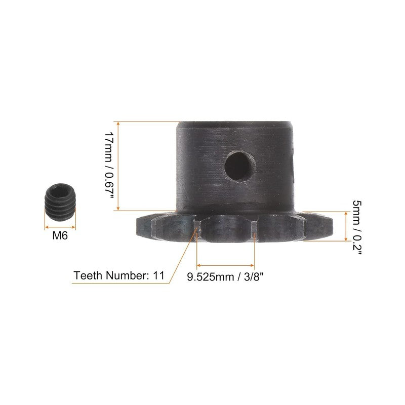Roller Chain Sprocket 06B 11T 3/8'' Pitch 10mm Bore A3 Carbon Steel Drive Gear
