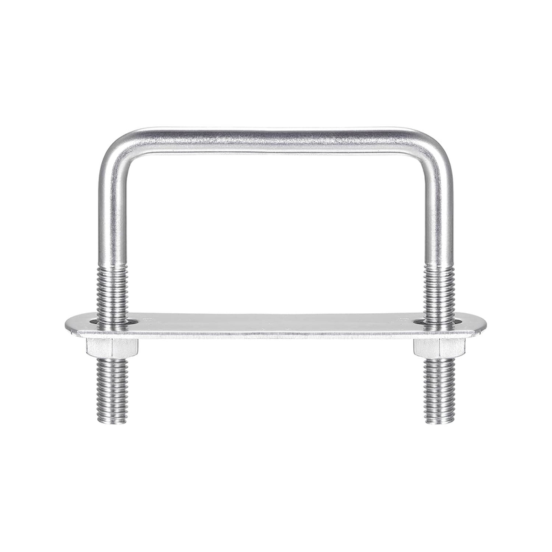 Square U-Bolts M8 304 Stainless Steel 72mm Width 70mm Length Nuts Plates 2pc