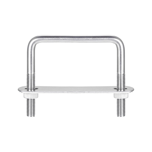 Square U-Bolts M8 304 Stainless Steel 72mm Width 70mm Length Nuts Plates 2pc