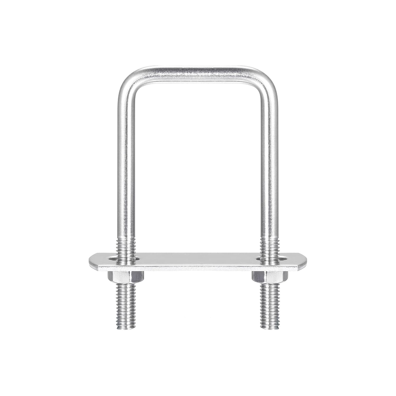 Square U-Bolts M6 304 Stainless Steel 37mm Width 70mm Length Nuts Plates 5PC