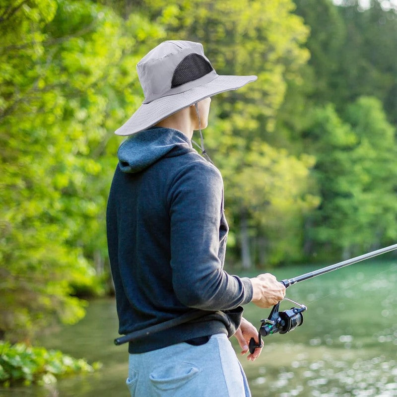 Mosquito Bee Head Net Hat Grey Nylon Midge Face Mesh for Hiking Camping Fishing Unbranded